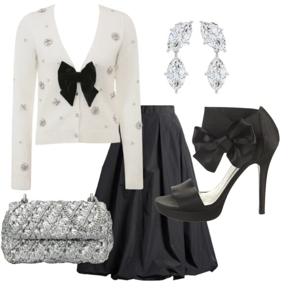 Stuart Weitzman Black Satin Bow Sandal with Elastic Bands | 4" Heel | Size 8.5 - Picture 13 of 16